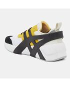 Sneakers en Velours de Cuir & Mesh Trend blanc/noir/jaune